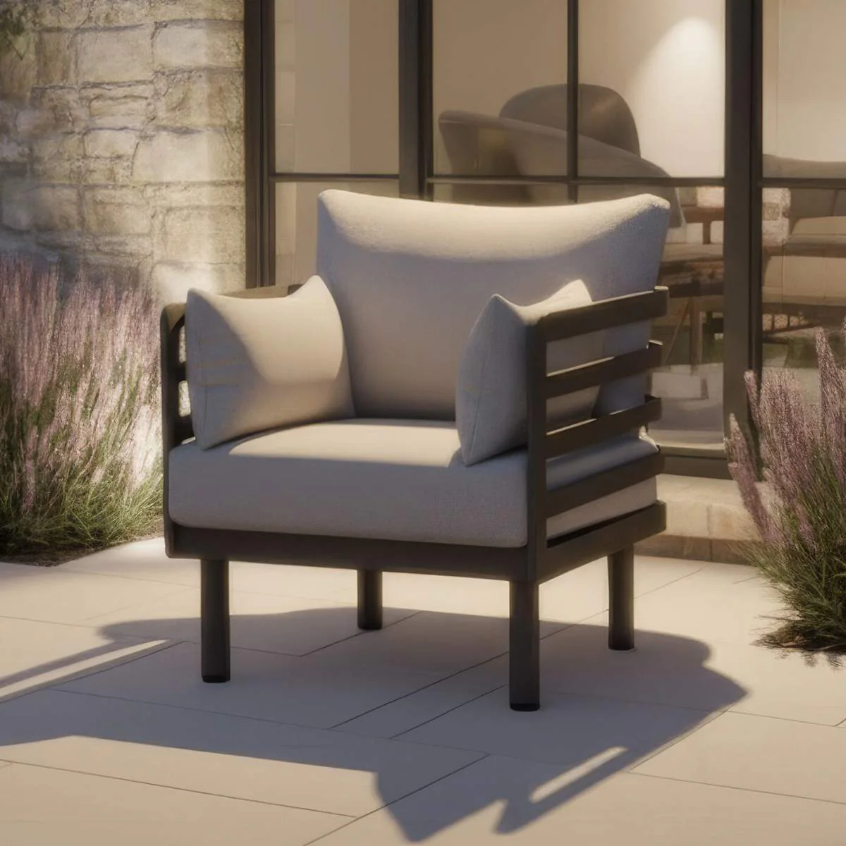 Maze Metro Aluminium Garden Armchair - Café Almond - Image 6