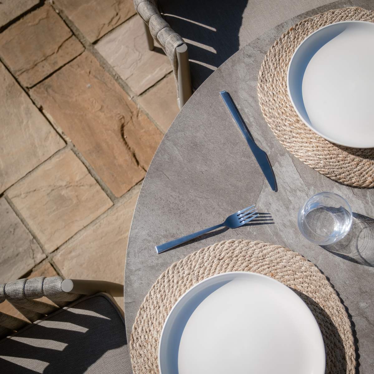 Maze Milan Rope Weave 4 Seat Round Dining Set - Image 8