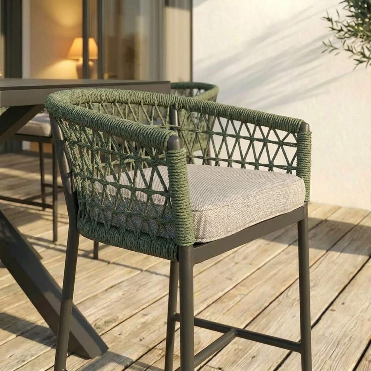 Maze Monaco Rope Weave 6 Seat Rectangular Bar Set - Image 22