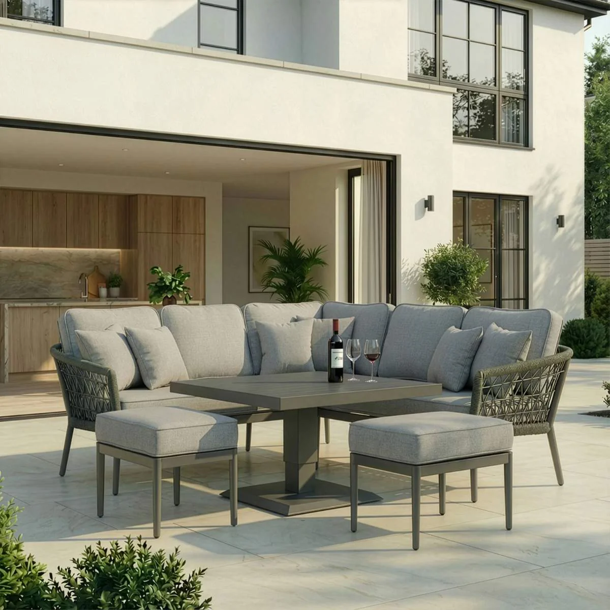 Maze Monaco Rope Weave Small Corner Dining Set - Image 24