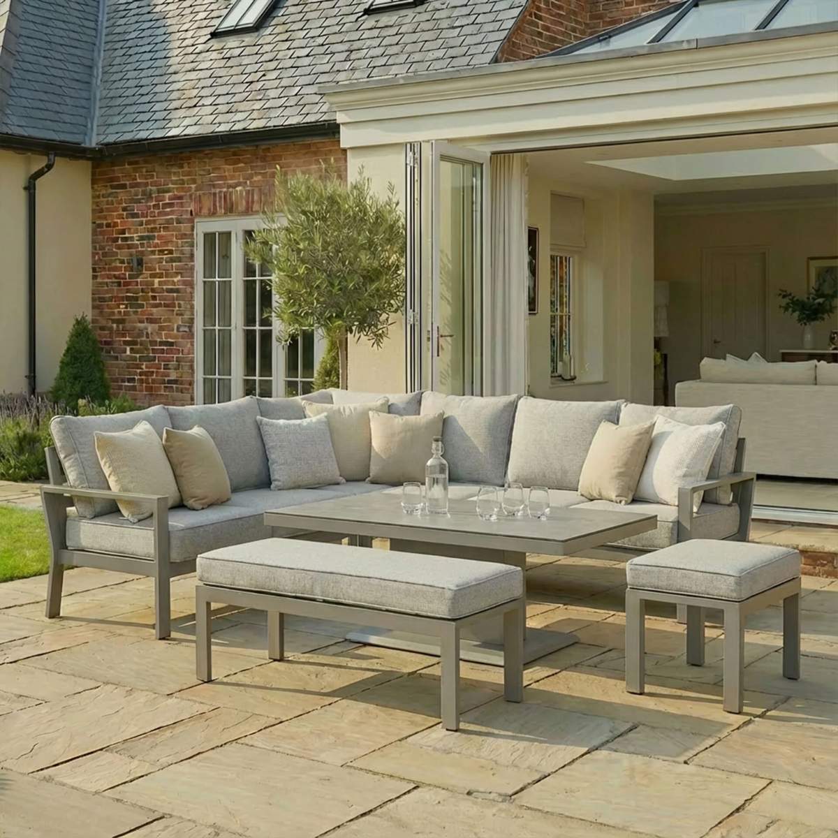 Maze Montreal Aluminium Large Garden Corner Dining Set - Image 11