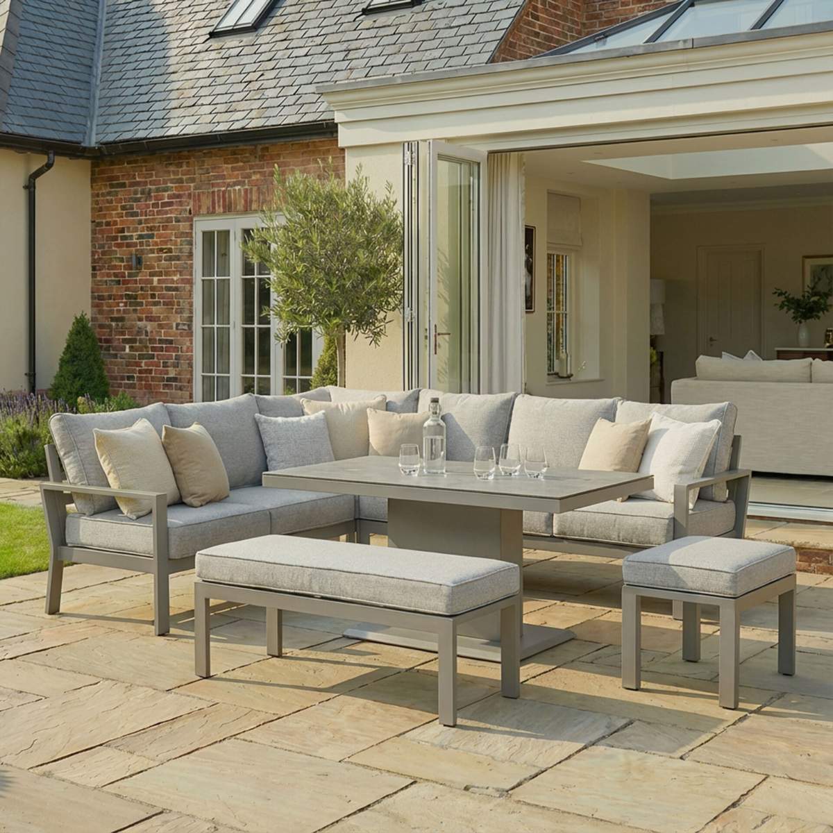 Maze Montreal Aluminium Large Garden Corner Dining Set - Image 12