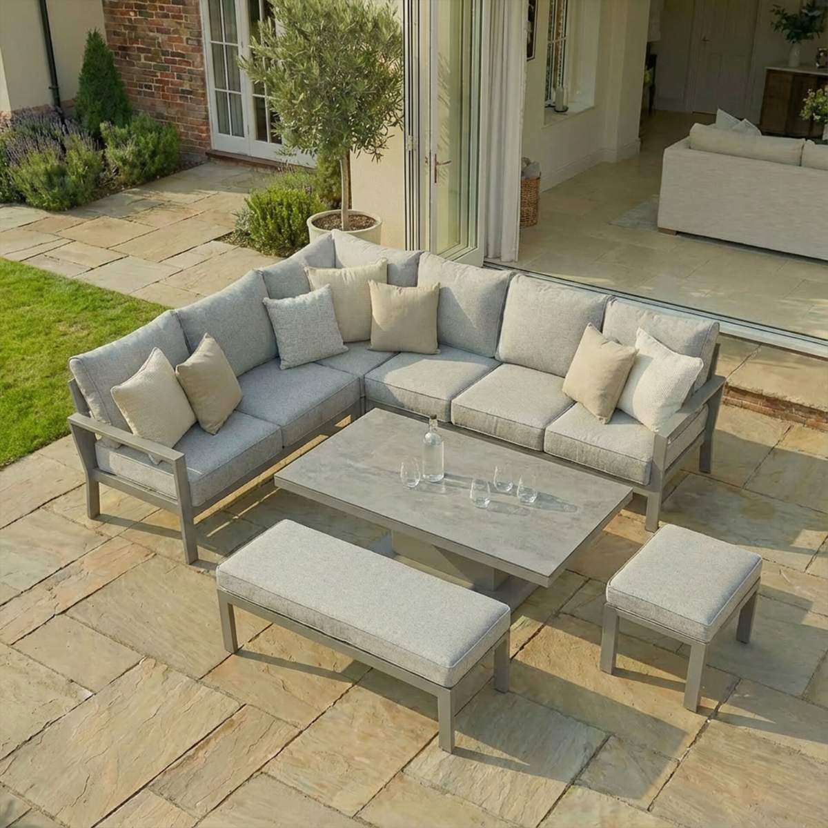 Maze Montreal Aluminium Large Garden Corner Dining Set - Image 13