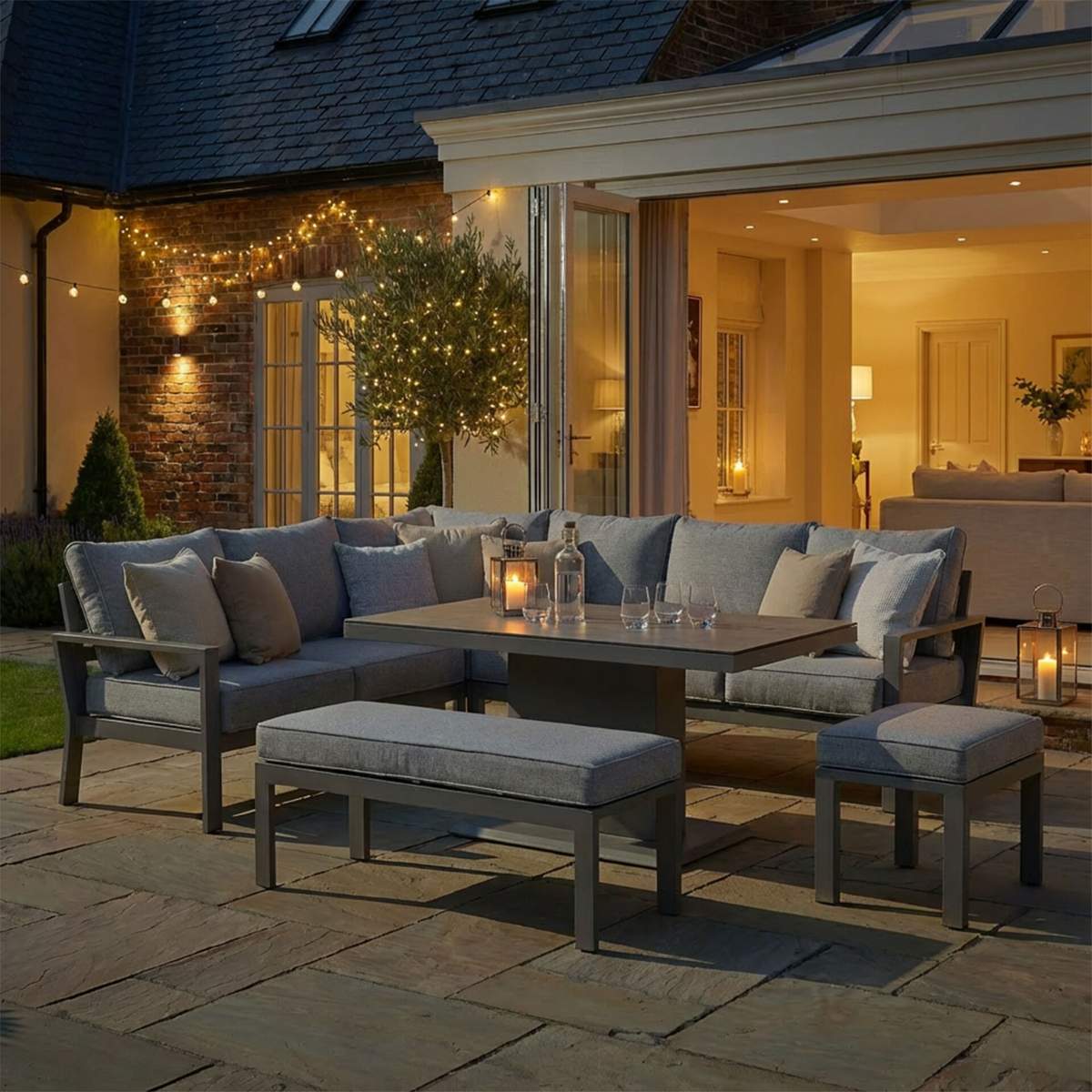 Maze Montreal Aluminium Large Garden Corner Dining Set - Image 14