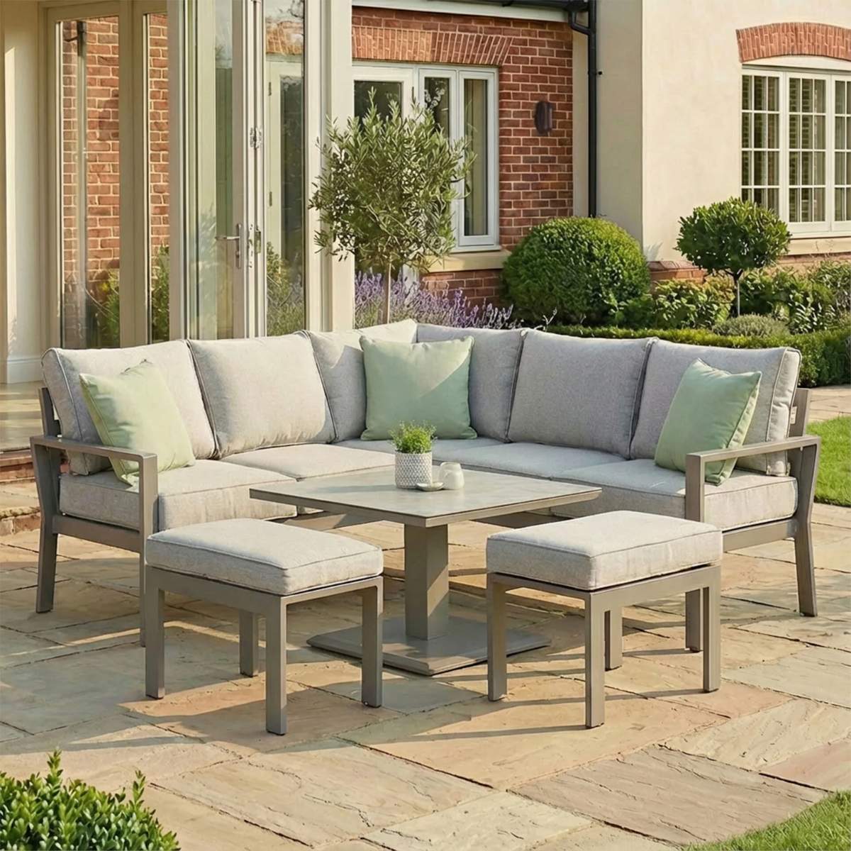 Maze Montreal Aluminium Small Garden Sofa Dining Set - Image 11