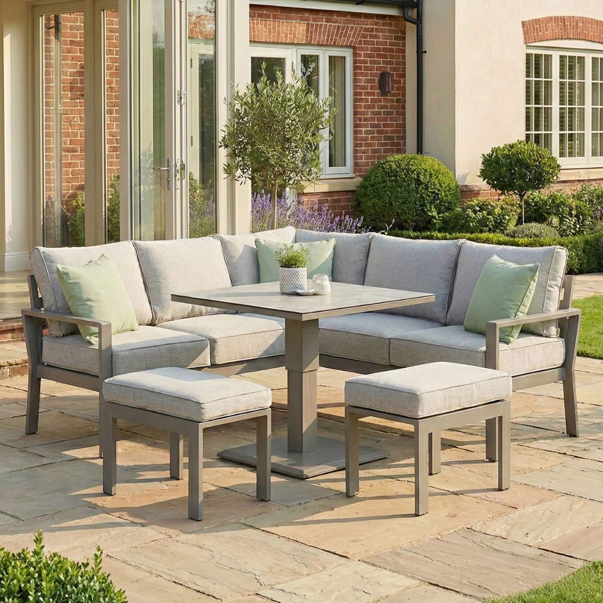 Maze Montreal Aluminium Small Garden Sofa Dining Set - Image 12