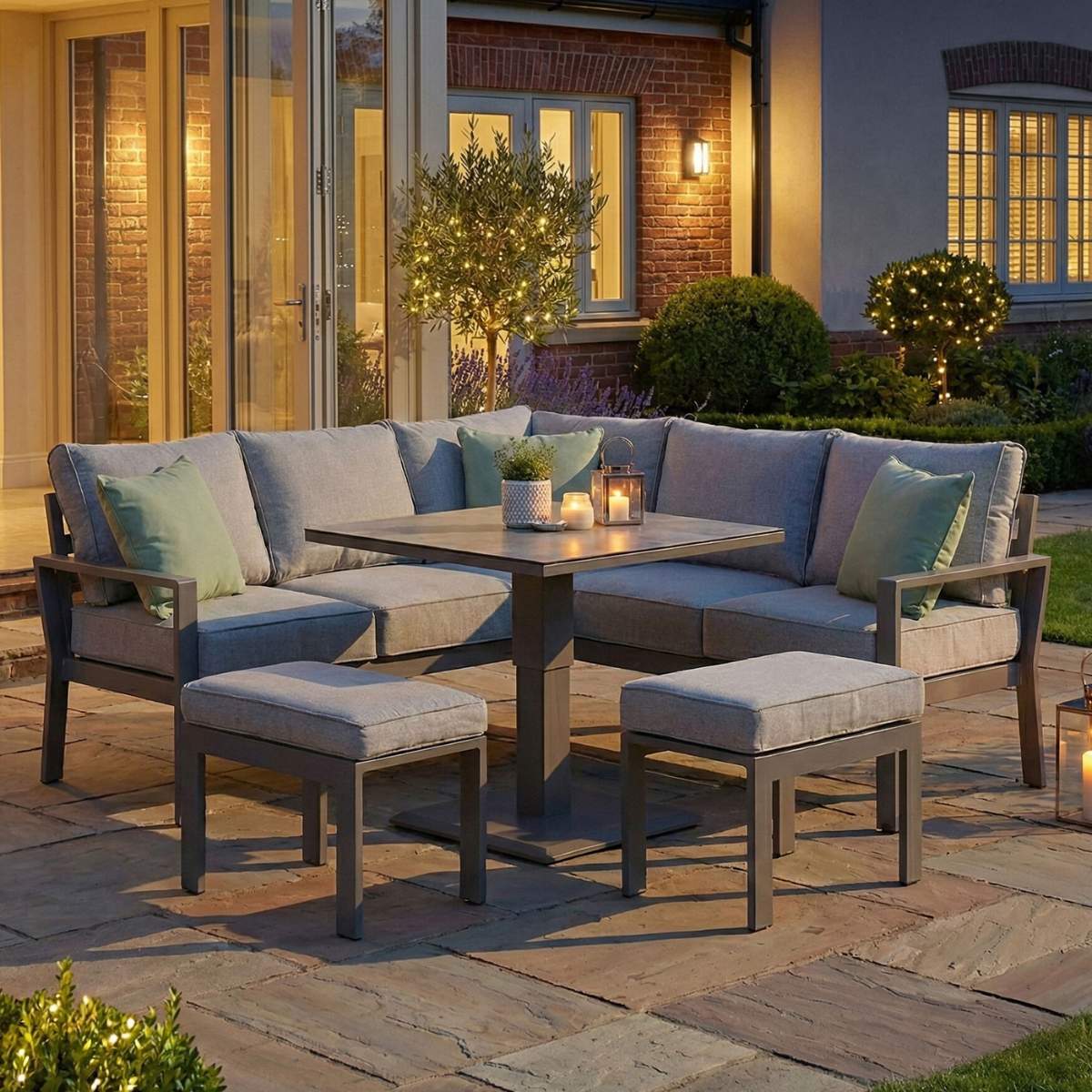 Maze Montreal Aluminium Small Garden Sofa Dining Set - Image 14