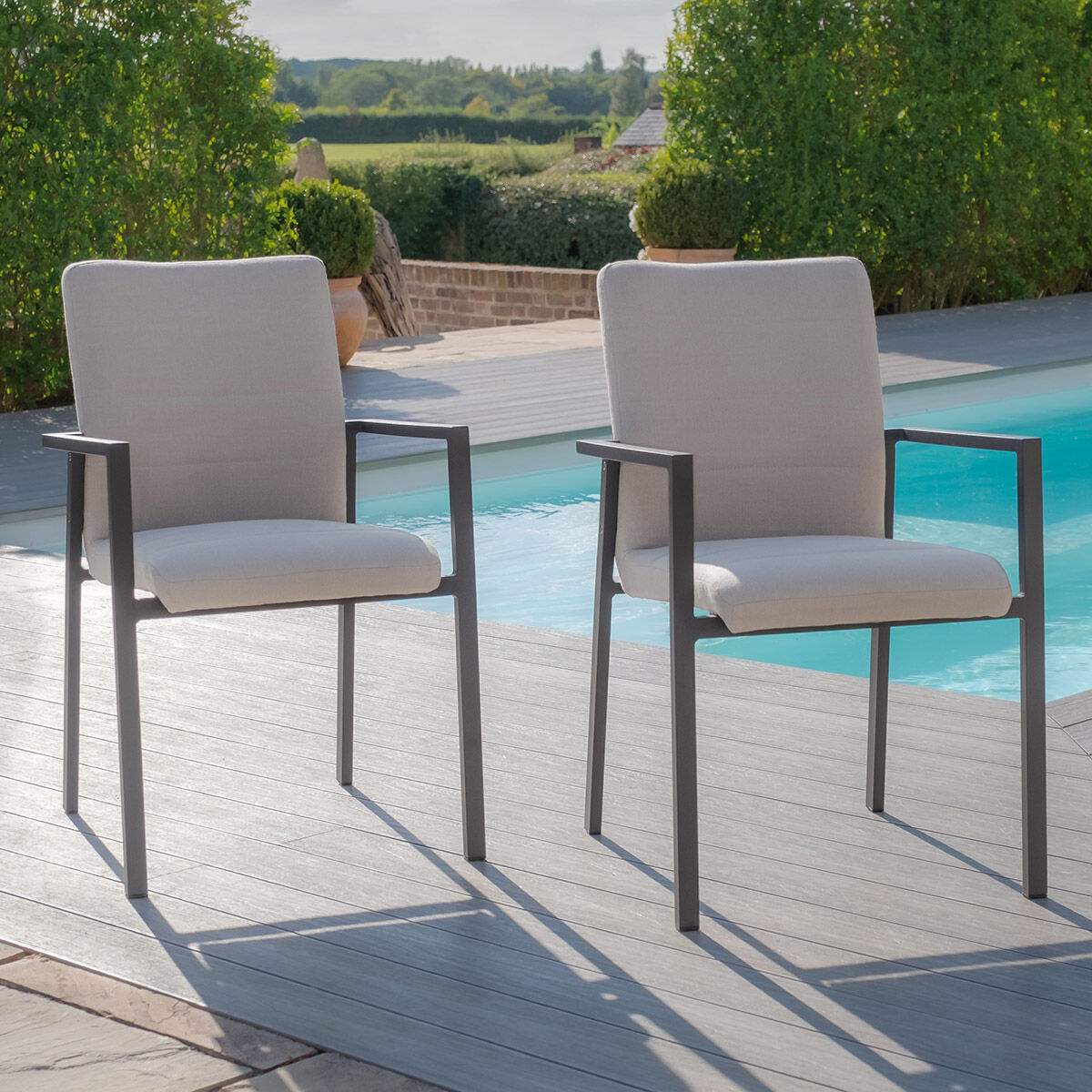 Maze - Outdoor Fabric Pair of Ibiza Dining Chairs - Image 2