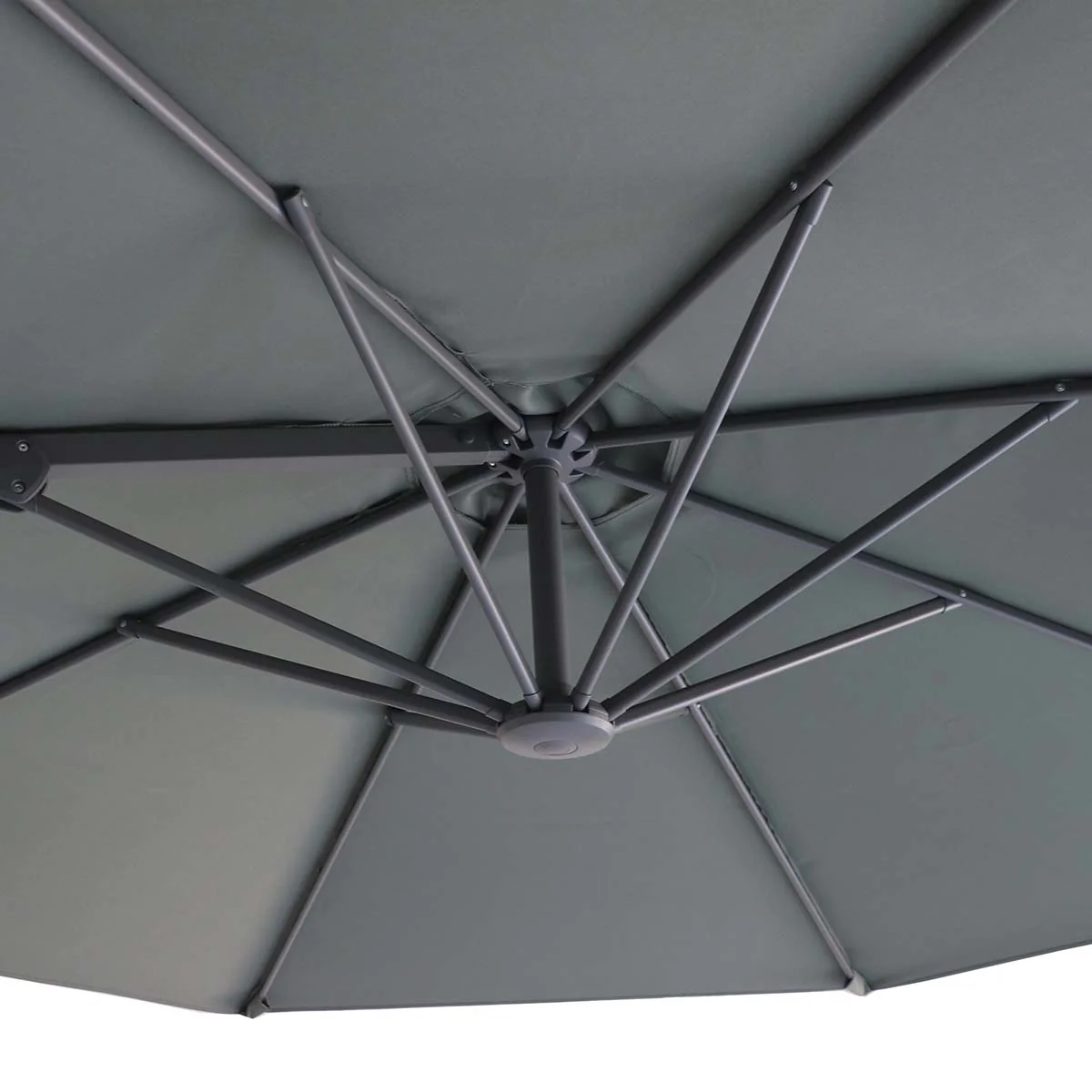 Maze Oil Green Helios 3m Round Rotating Cantilever Parasol - Image 4