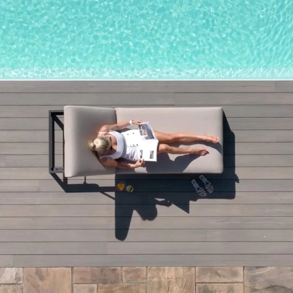 Maze - Outdoor Fabric Allure Sunlounger - Image 6