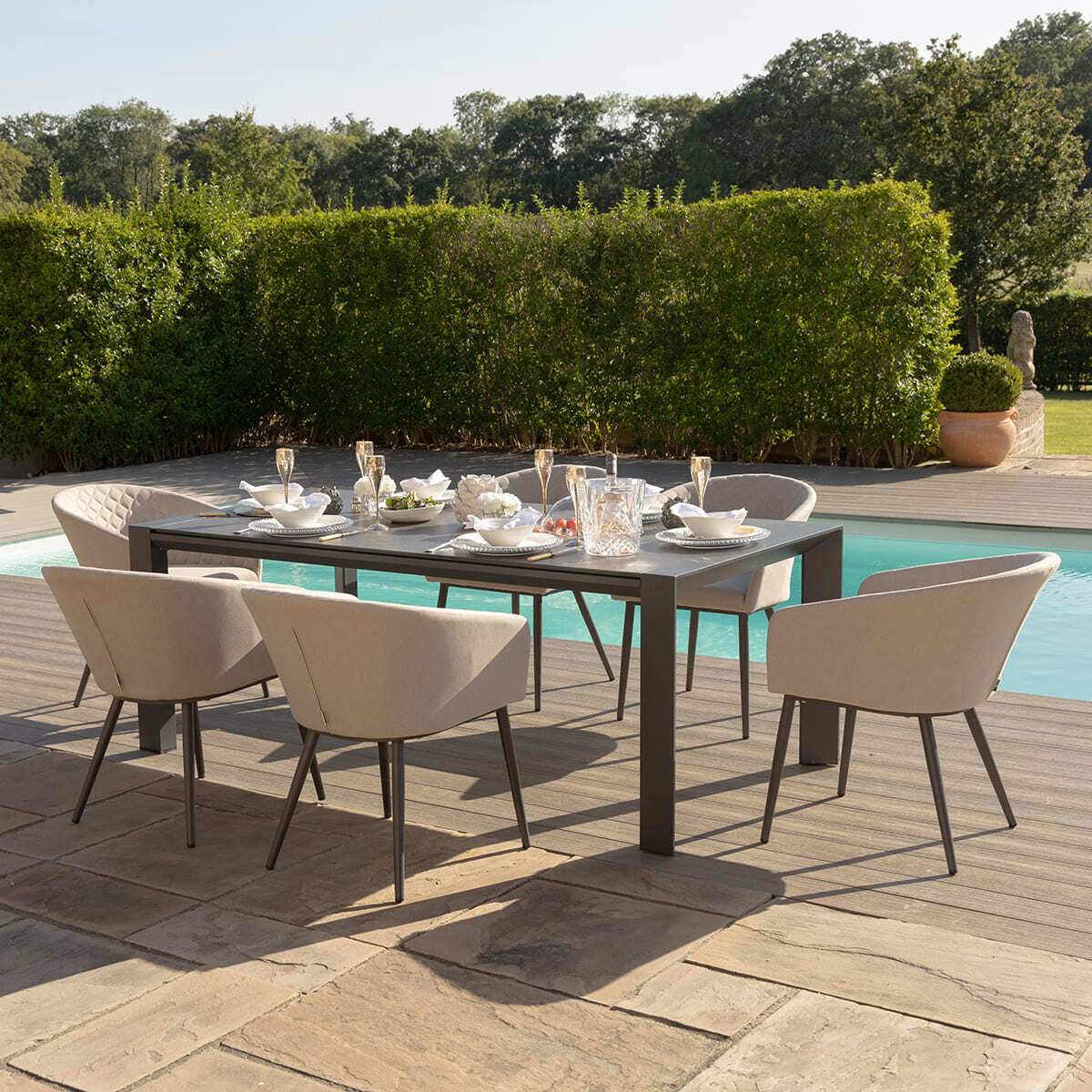 Maze - Outdoor Fabric Ambition 6-10 Seat Extending Dining Set - Image 27