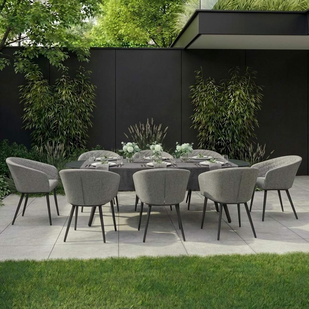 Maze - Outdoor Fabric Ambition 8 Seat Oval Dining Set - Image 23