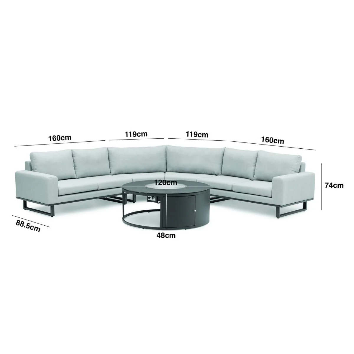 Maze - Outdoor Fabric Ethos Grande Corner Sofa Set - Image 3