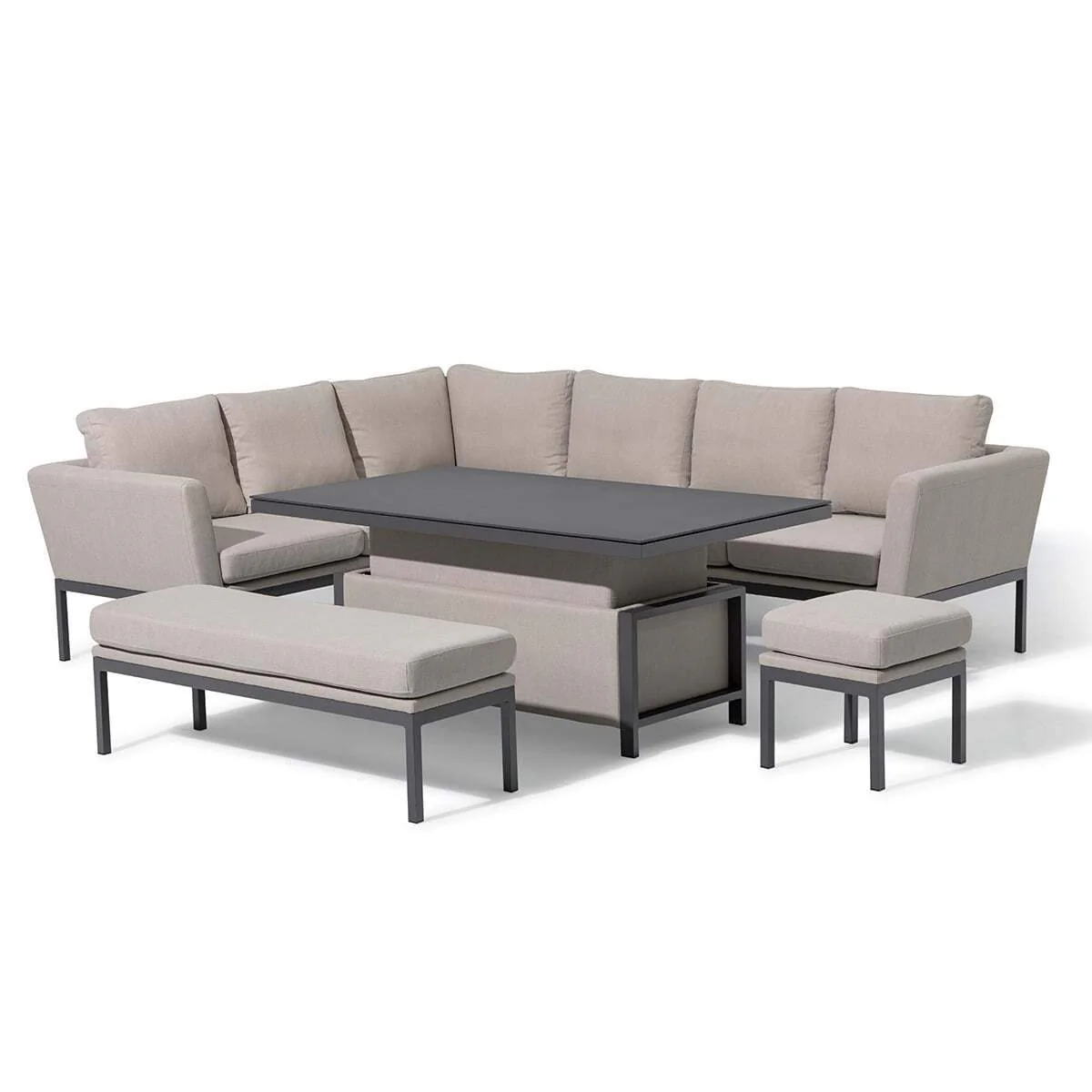 Maze - Outdoor Fabric Pulse Rectangular Corner Dining Set - Image 4