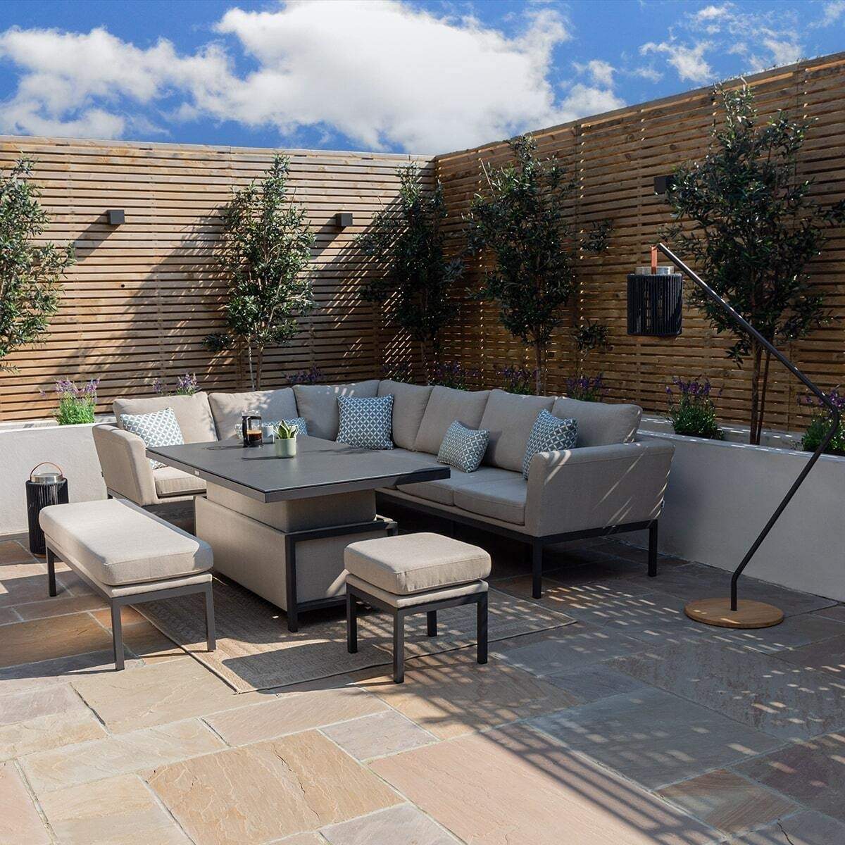 Maze - Outdoor Fabric Pulse Rectangular Corner Dining Set - Image 40