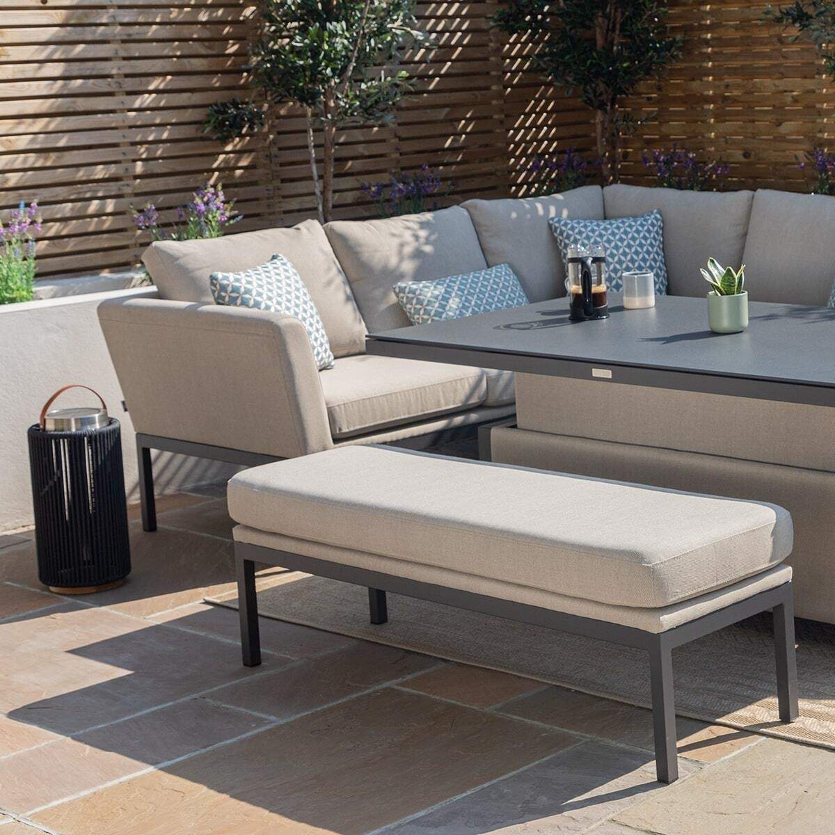 Maze - Outdoor Fabric Pulse Rectangular Corner Dining Set - Image 41