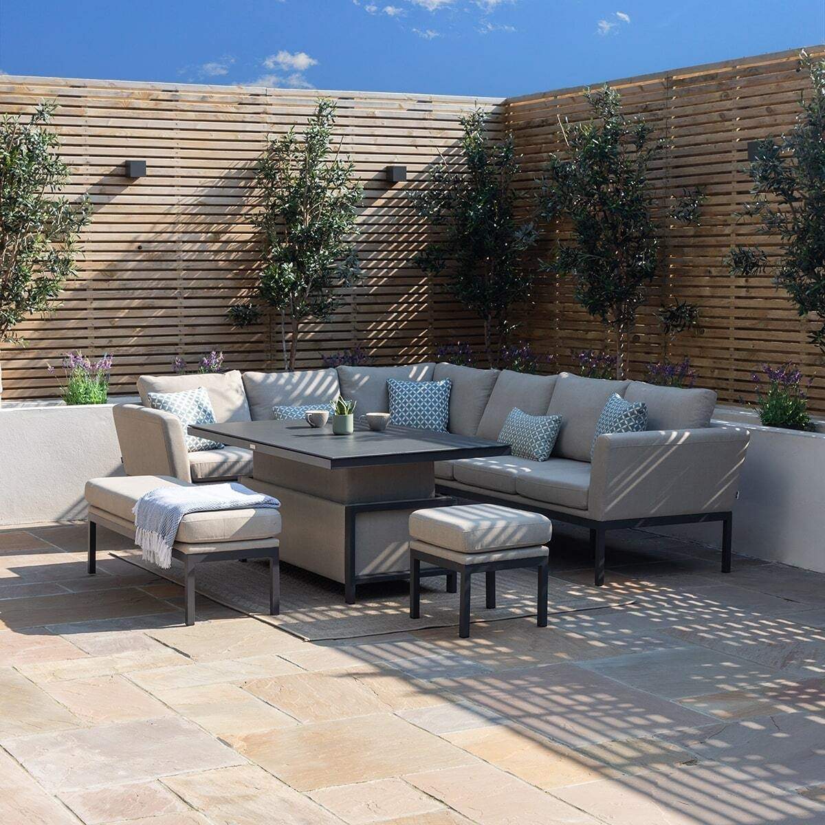 Maze - Outdoor Fabric Pulse Rectangular Corner Dining Set - Image 43