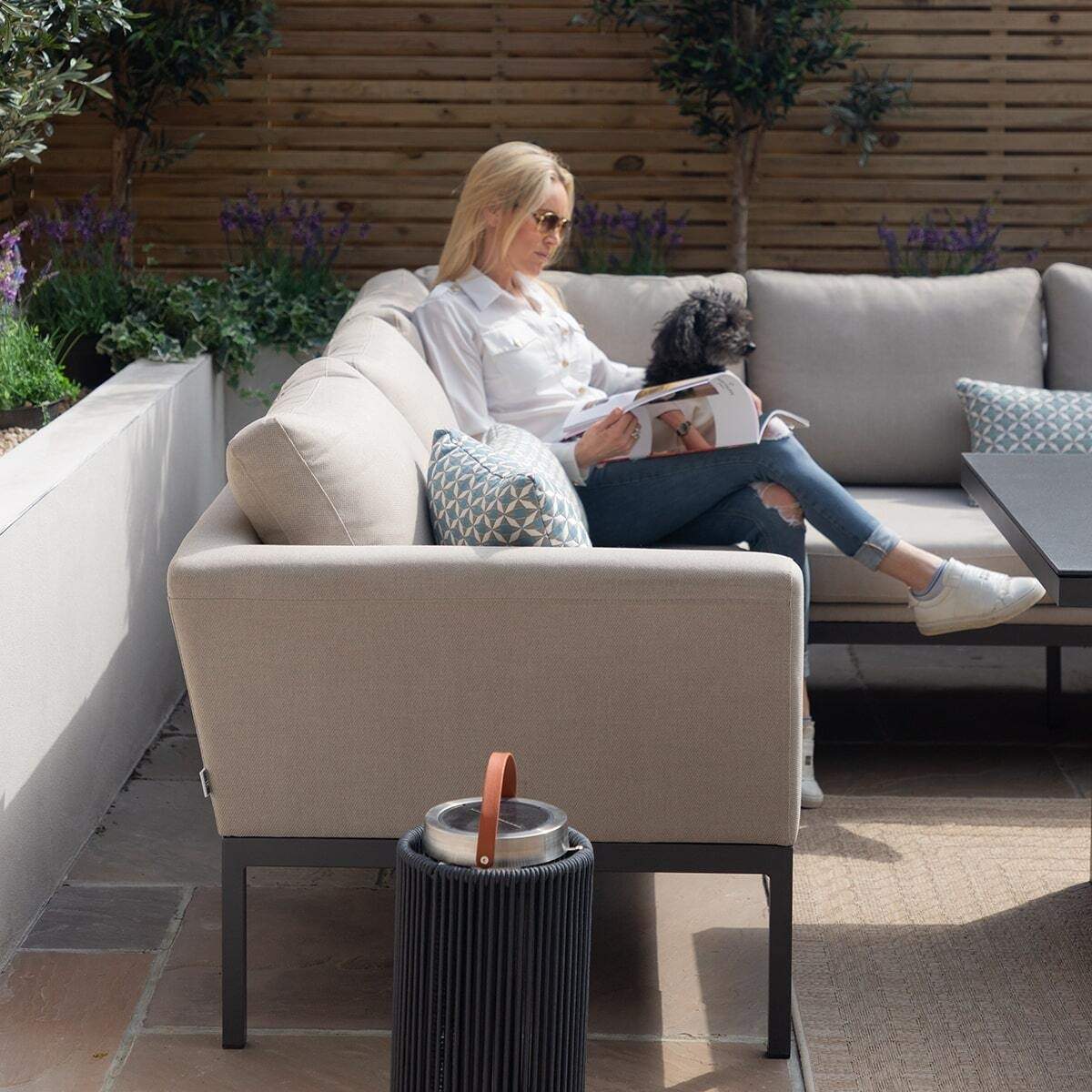 Maze - Outdoor Fabric Pulse Rectangular Corner Dining Set - Image 49
