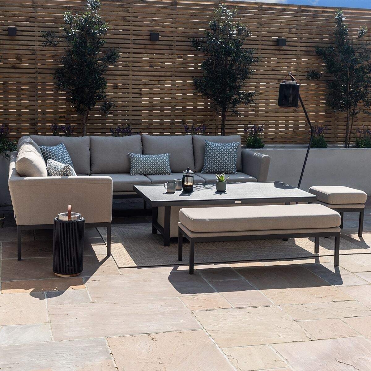 Maze - Outdoor Fabric Pulse Rectangular Corner Dining Set - Image 59