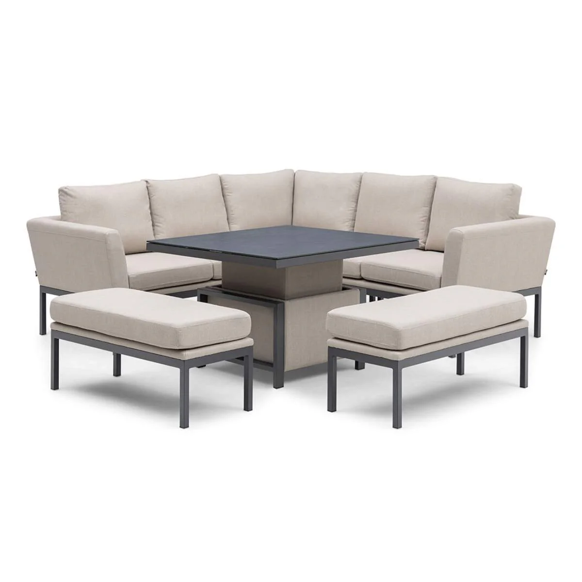 Maze - Outdoor Fabric Pulse Square Corner Dining Set - Image 4