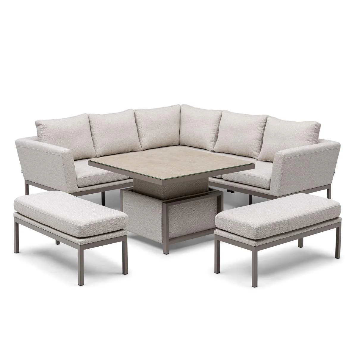 Maze - Outdoor Fabric Pulse Square Corner Dining Set - Image 5