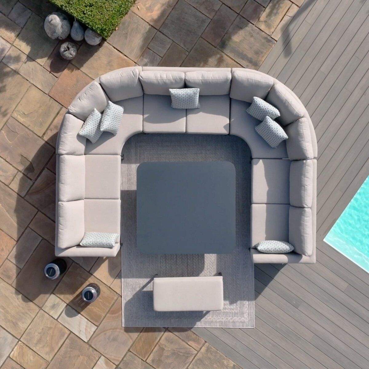 Maze - Outdoor Fabric Pulse U Shape Corner Dining Set - Image 25