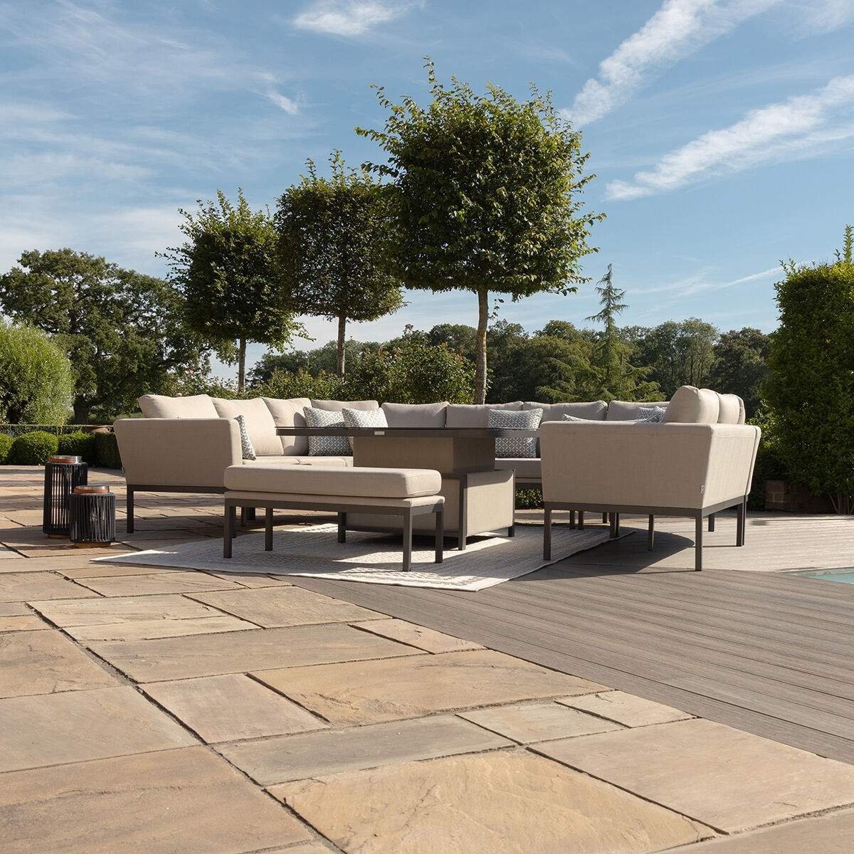 Maze - Outdoor Fabric Pulse U Shape Corner Dining Set - Image 31