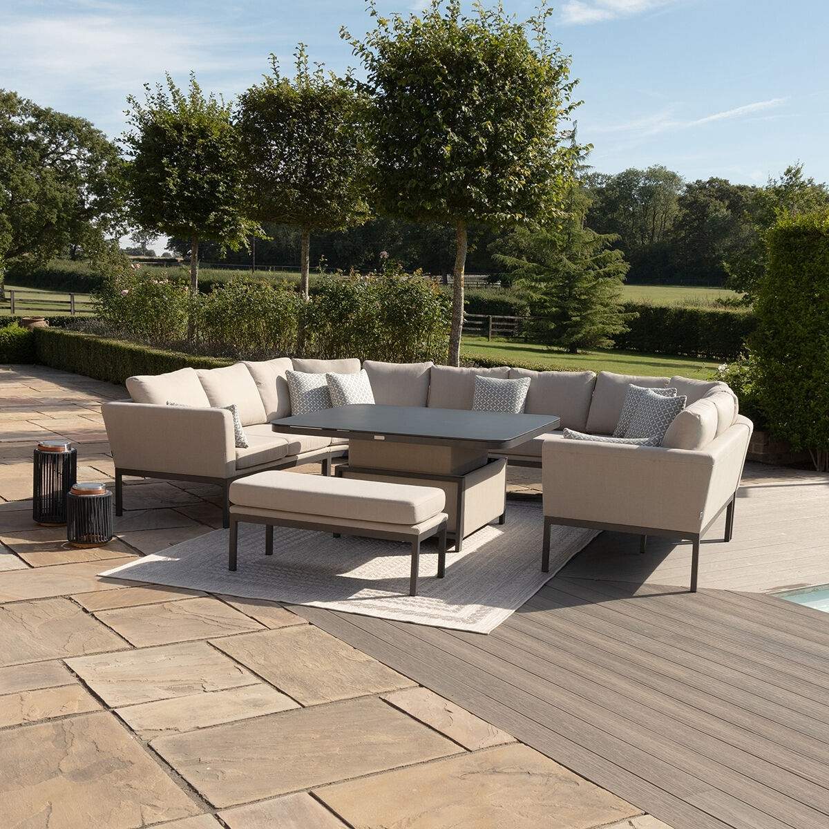 Maze - Outdoor Fabric Pulse U Shape Corner Dining Set - Image 32