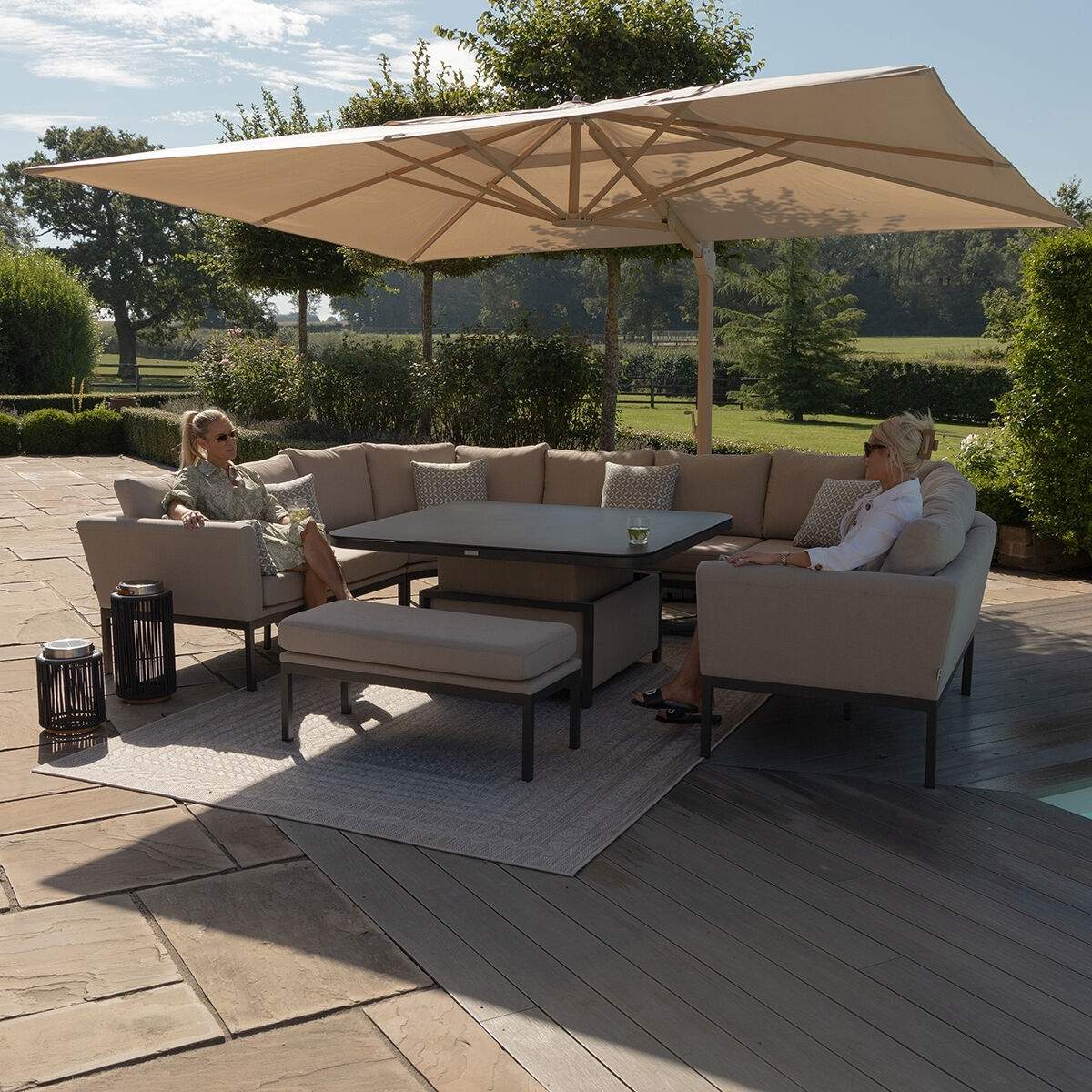 Maze - Outdoor Fabric Pulse U Shape Corner Dining Set - Image 35