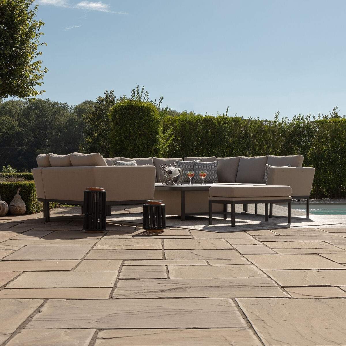 Maze - Outdoor Fabric Pulse U Shape Corner Dining Set - Image 38