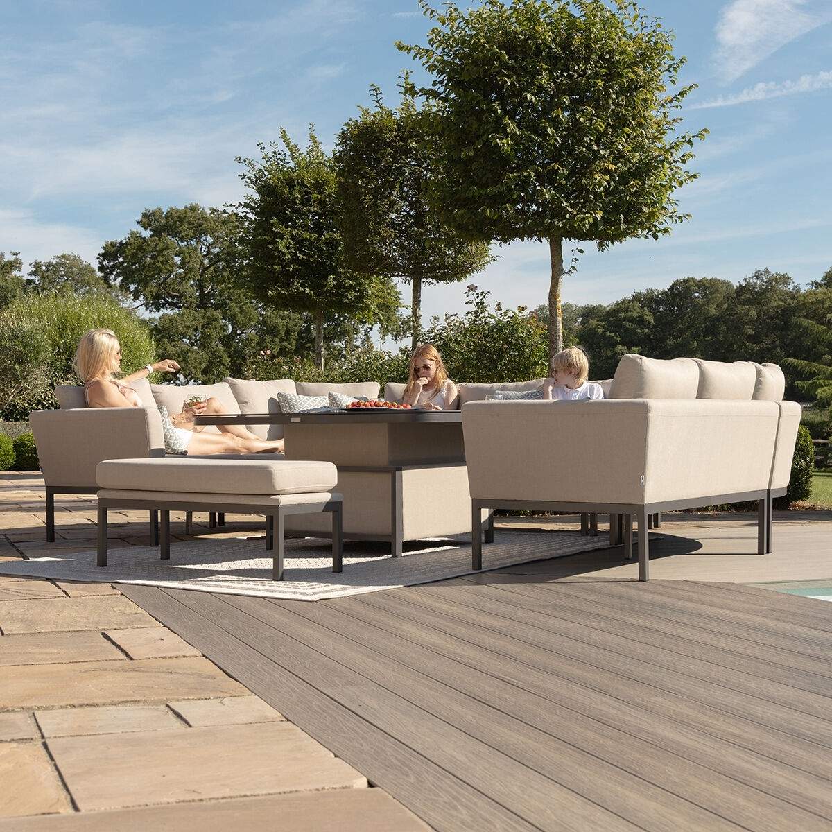 Maze - Outdoor Fabric Pulse U Shape Corner Dining Set - Image 40