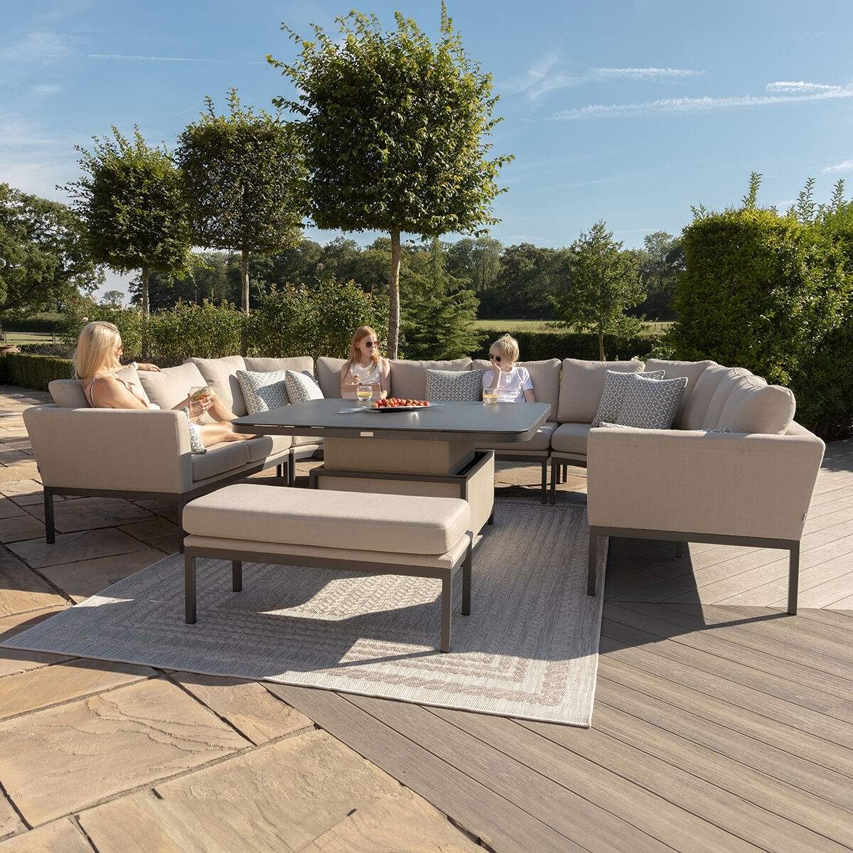Maze - Outdoor Fabric Pulse U Shape Corner Dining Set - Image 41