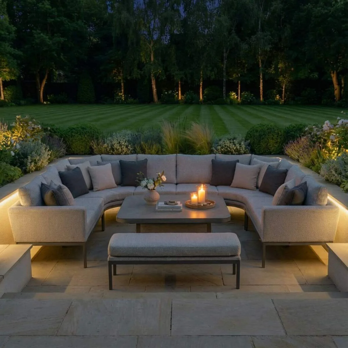 Maze - Outdoor Fabric Pulse U Shape Corner Dining Set - Image 46