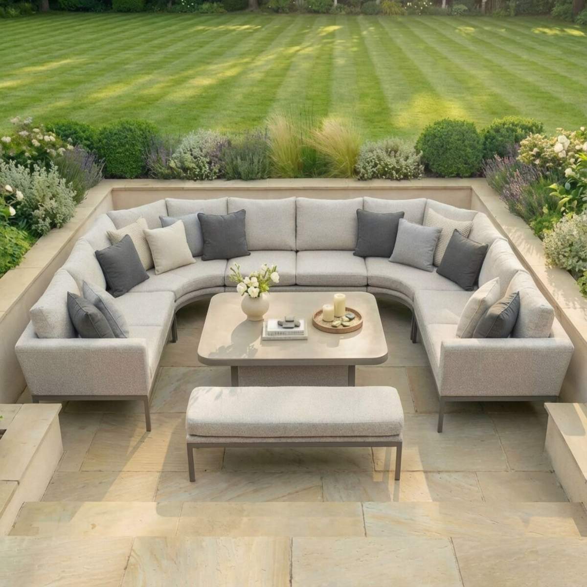 Maze - Outdoor Fabric Pulse U Shape Corner Dining Set - Image 47