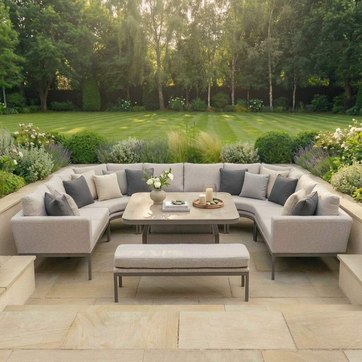 Maze - Outdoor Fabric Pulse U Shape Corner Dining Set - Image 48