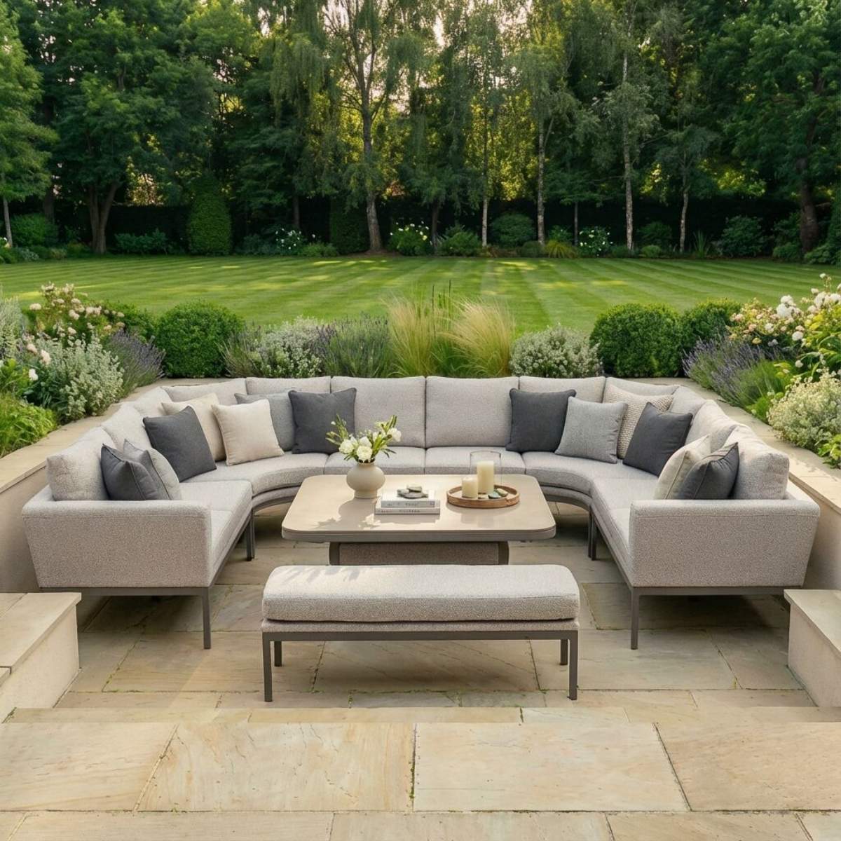 Maze - Outdoor Fabric Pulse U Shape Corner Dining Set - Image 49