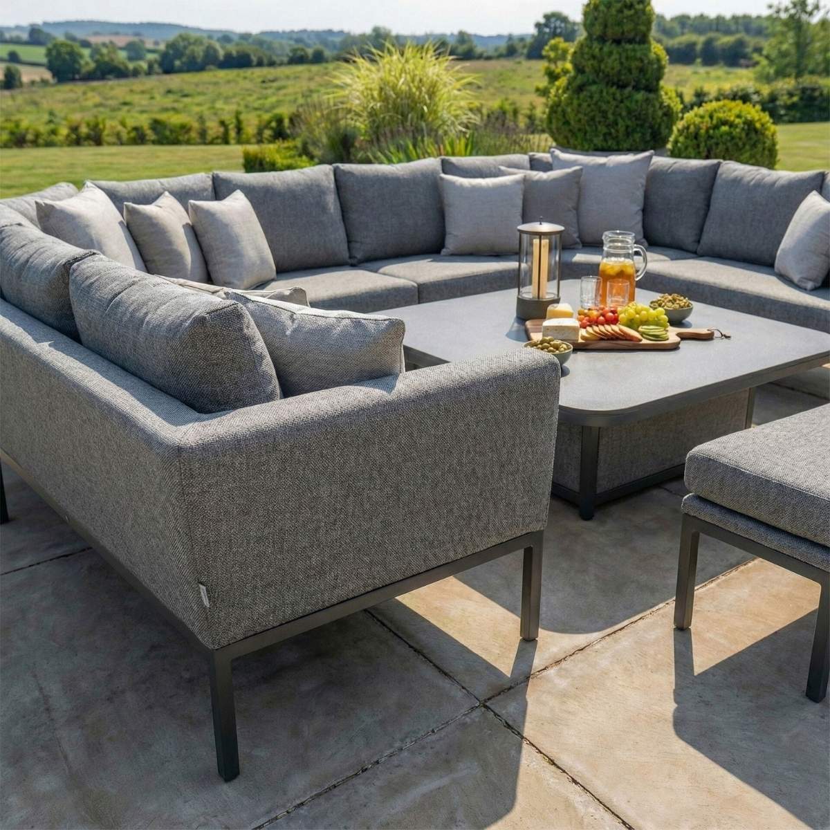Maze - Outdoor Fabric Pulse U Shape Corner Dining Set - Image 50