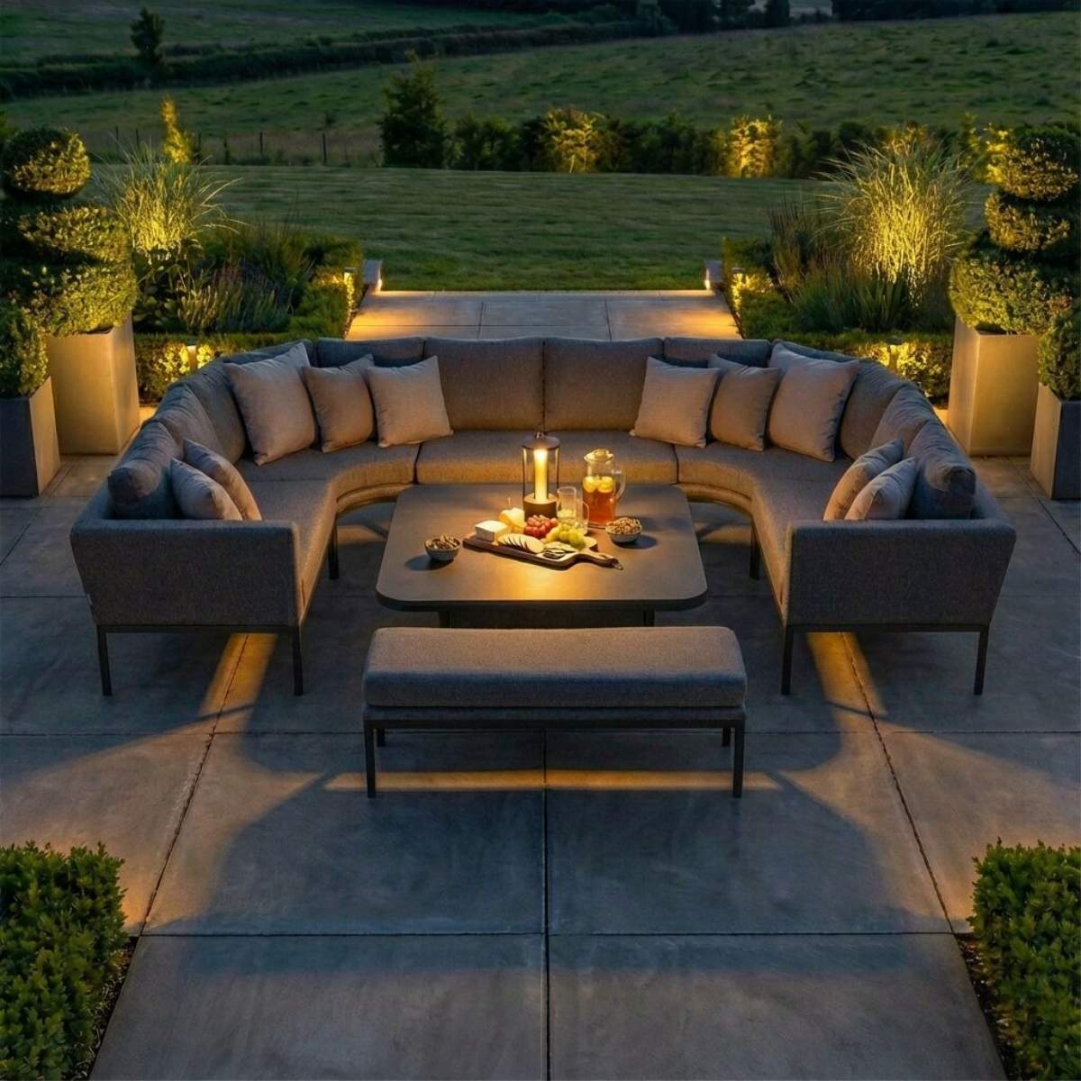 Maze - Outdoor Fabric Pulse U Shape Corner Dining Set - Image 53