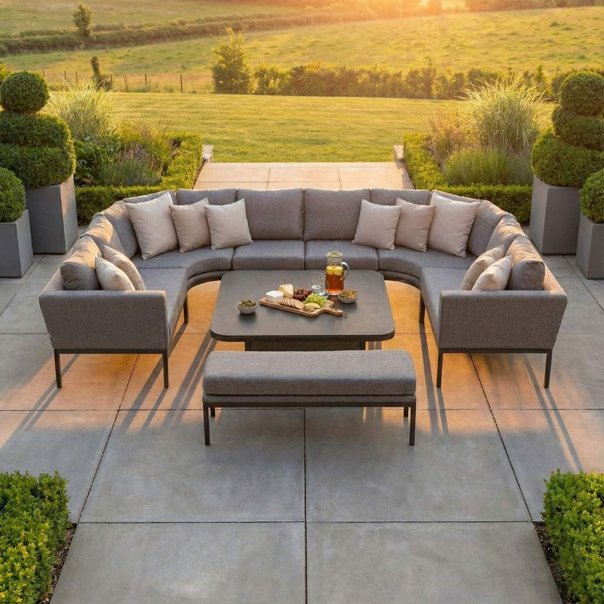 Maze - Outdoor Fabric Pulse U Shape Corner Dining Set - Image 54