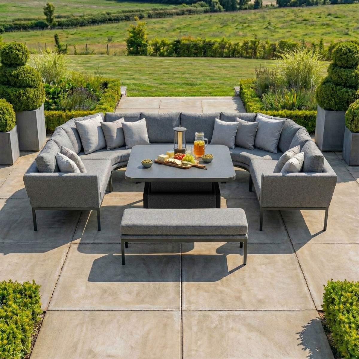 Maze - Outdoor Fabric Pulse U Shape Corner Dining Set - Image 55
