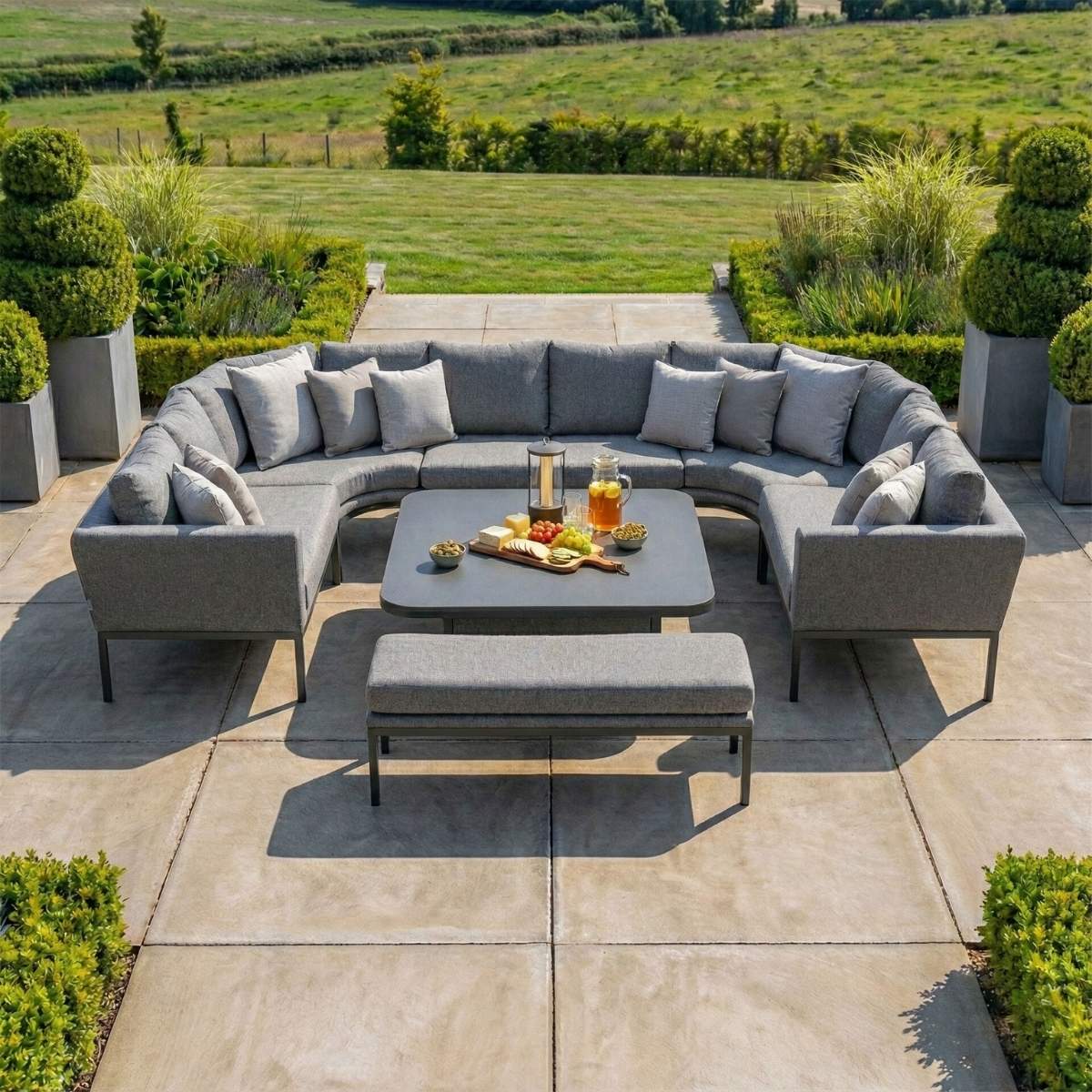 Maze - Outdoor Fabric Pulse U Shape Corner Dining Set - Image 56