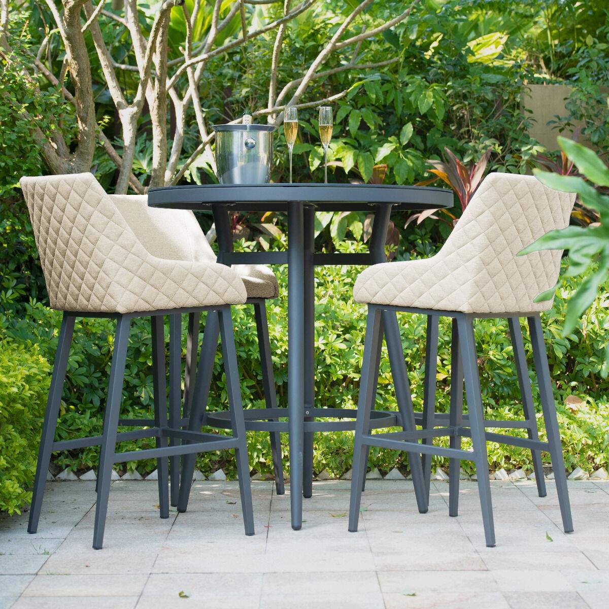 Maze - Outdoor Fabric Regal 4 Seat Round Bar Set - Image 15