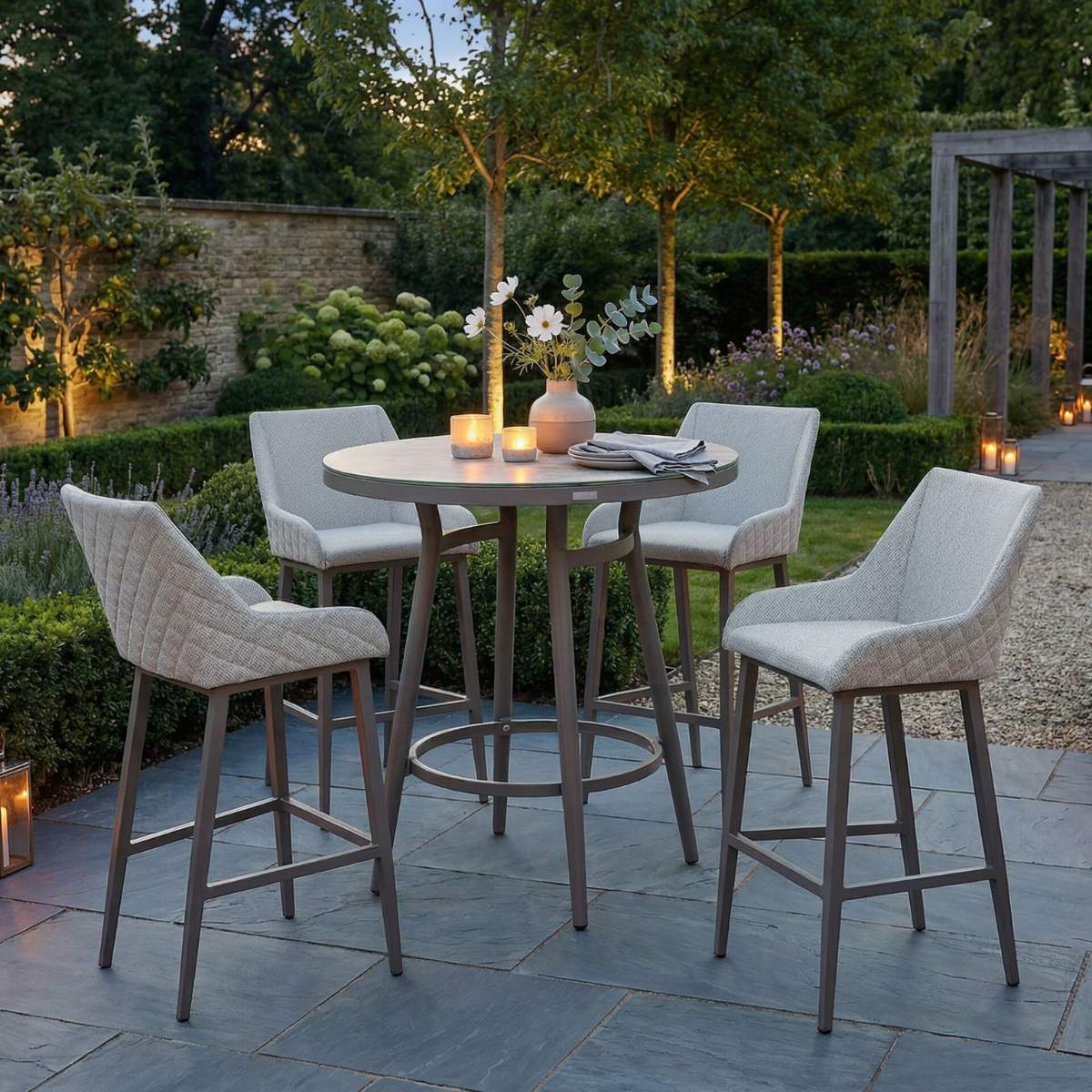 Maze - Outdoor Fabric Regal 4 Seat Round Bar Set - Image 18