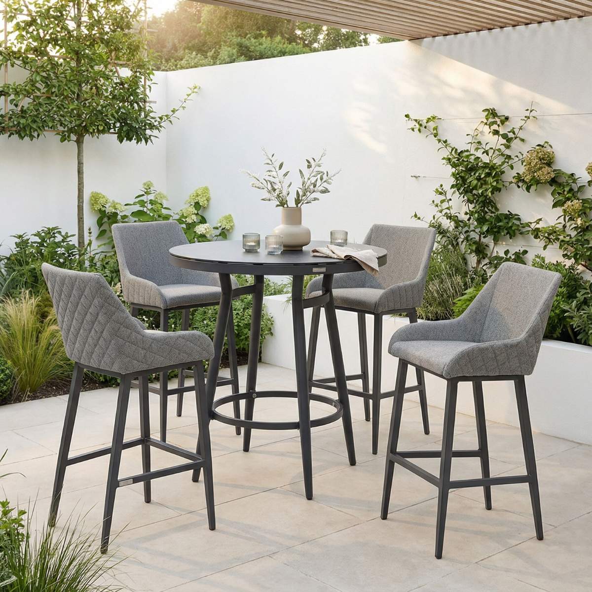 Maze - Outdoor Fabric Regal 4 Seat Round Bar Set - Image 22