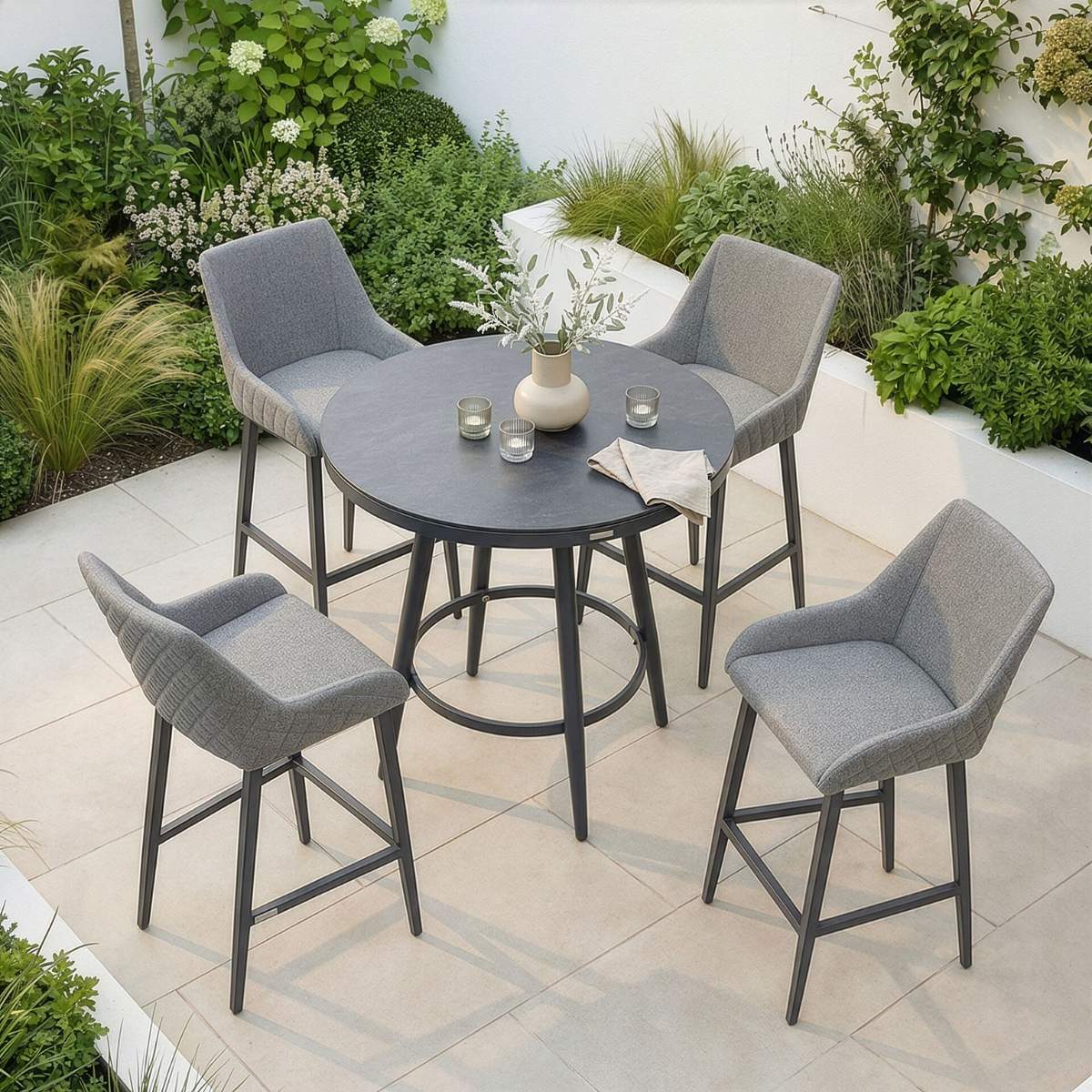 Maze - Outdoor Fabric Regal 4 Seat Round Bar Set - Image 23