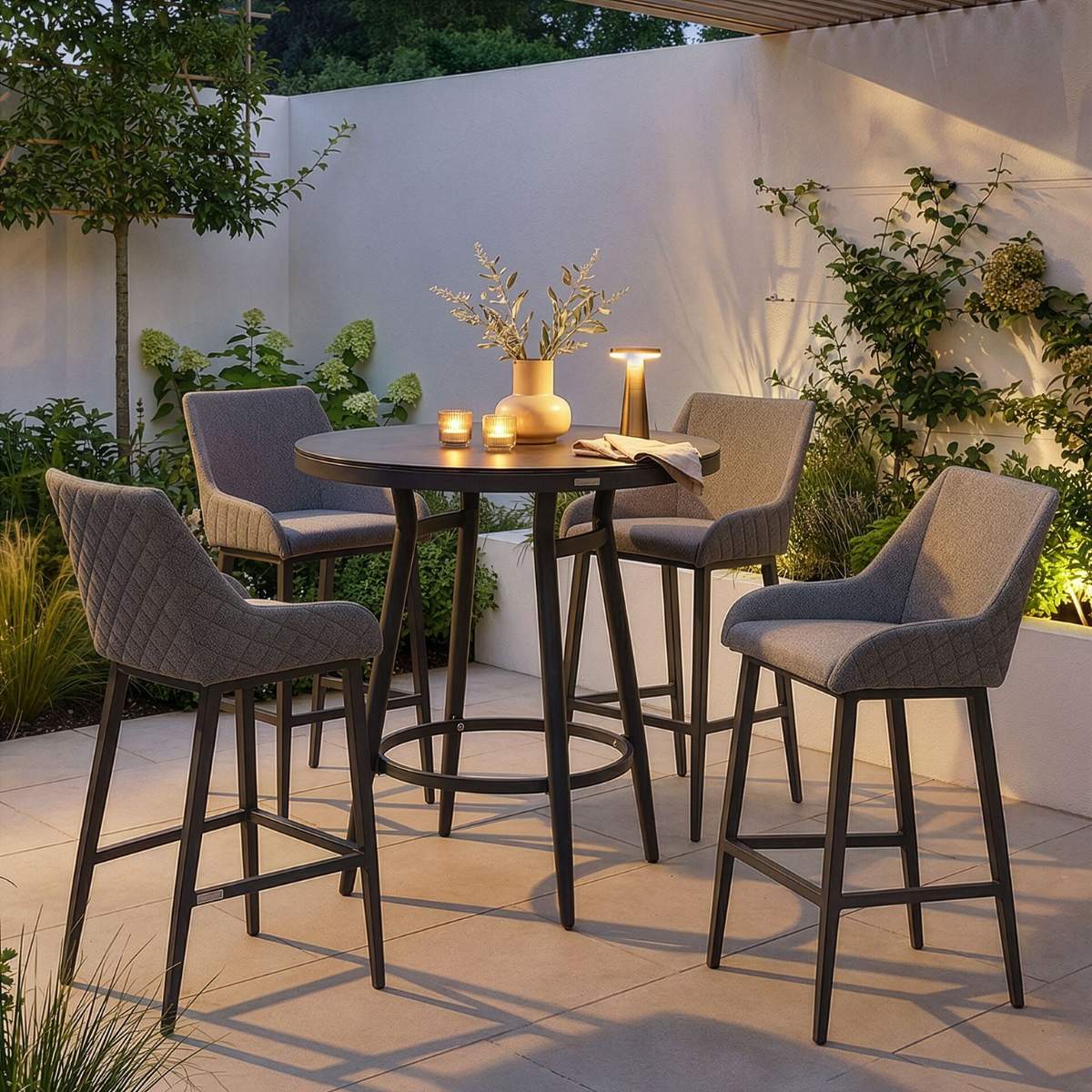 Maze - Outdoor Fabric Regal 4 Seat Round Bar Set - Image 24