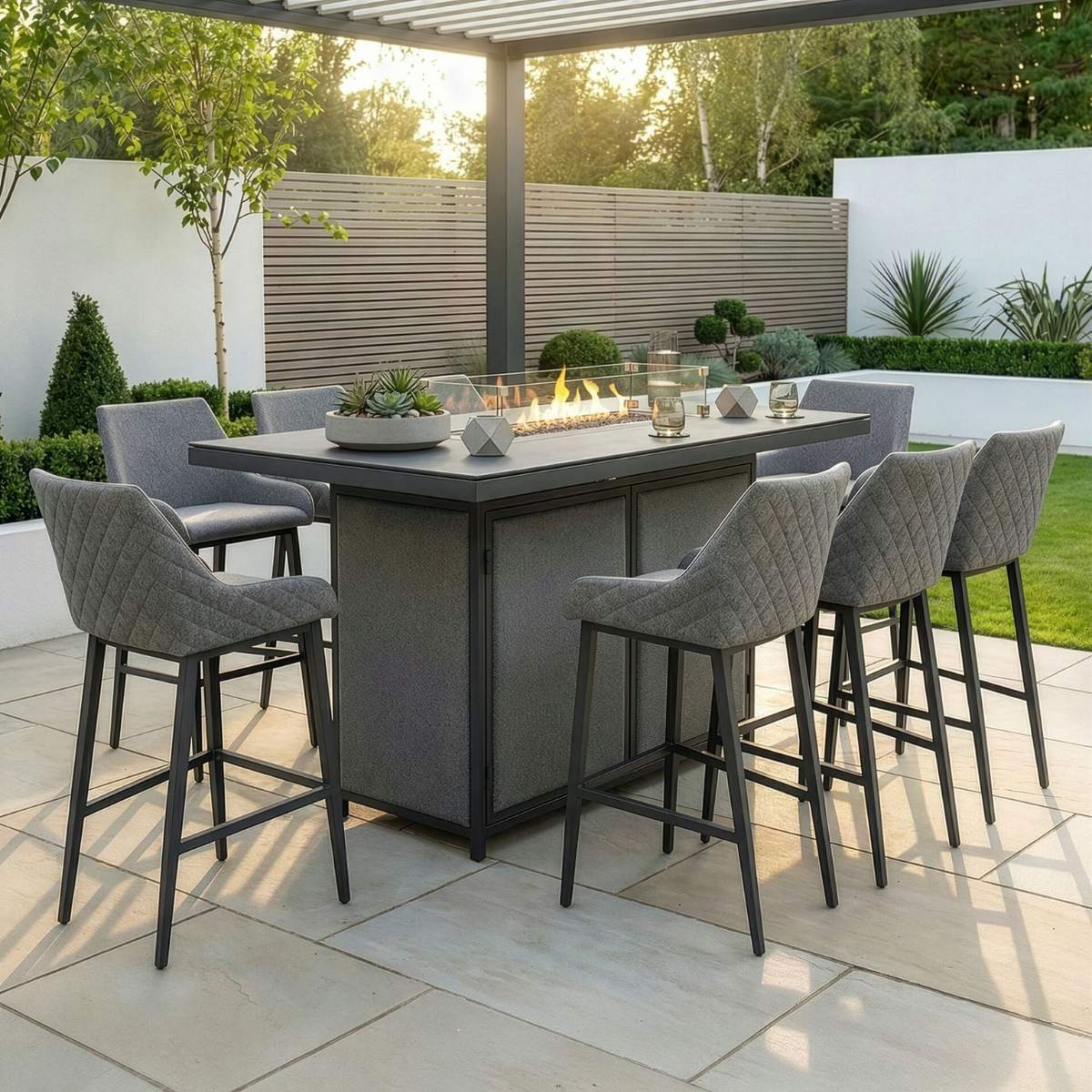 Maze - Outdoor Fabric Regal 8 Seat Rectangular Bar Set - Image 30