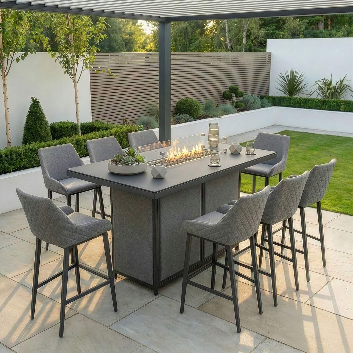 Maze - Outdoor Fabric Regal 8 Seat Rectangular Bar Set - Image 32
