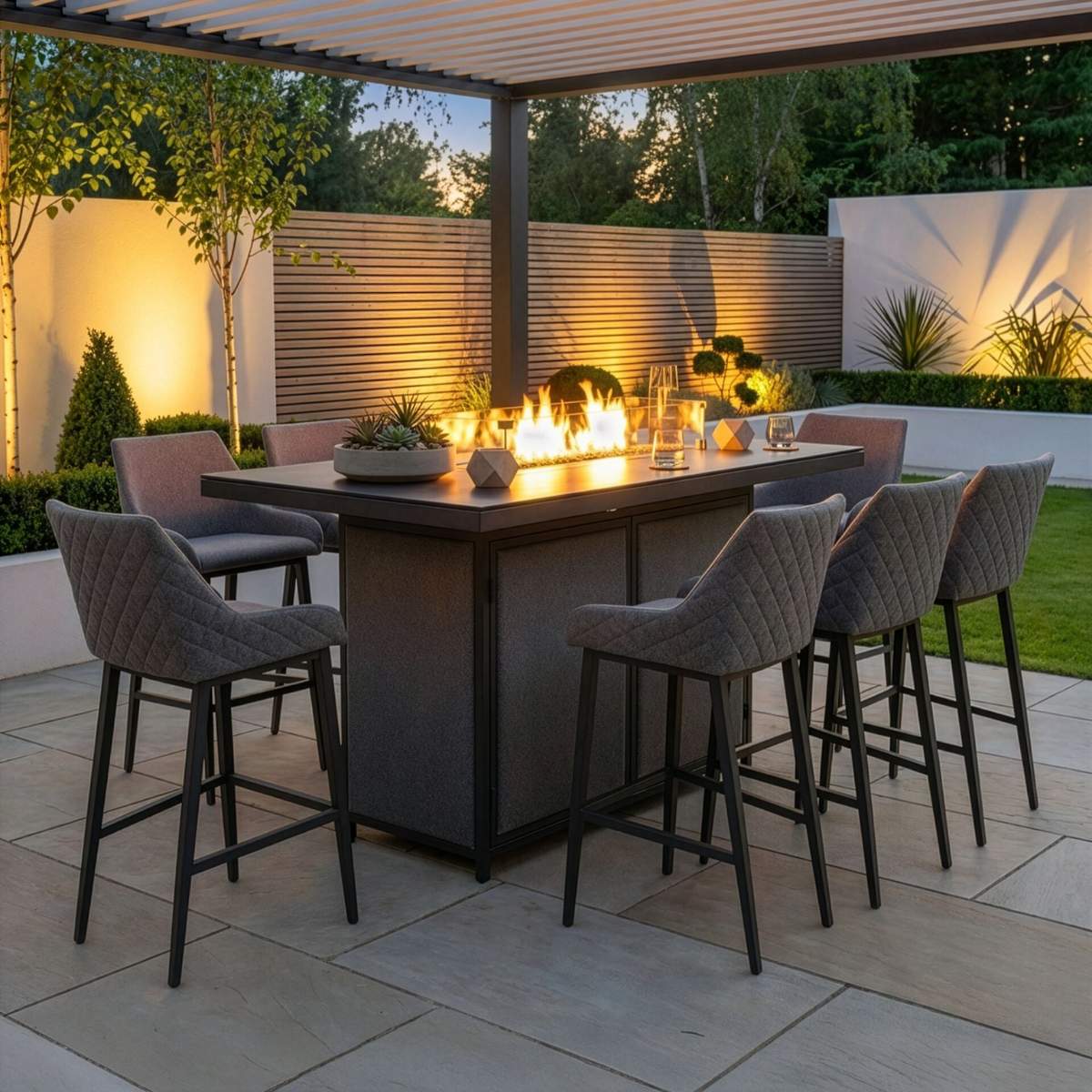 Maze - Outdoor Fabric Regal 8 Seat Rectangular Bar Set - Image 33