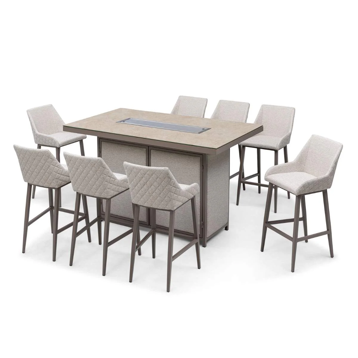 Maze - Outdoor Fabric Regal 8 Seat Rectangular Bar Set - Image 4